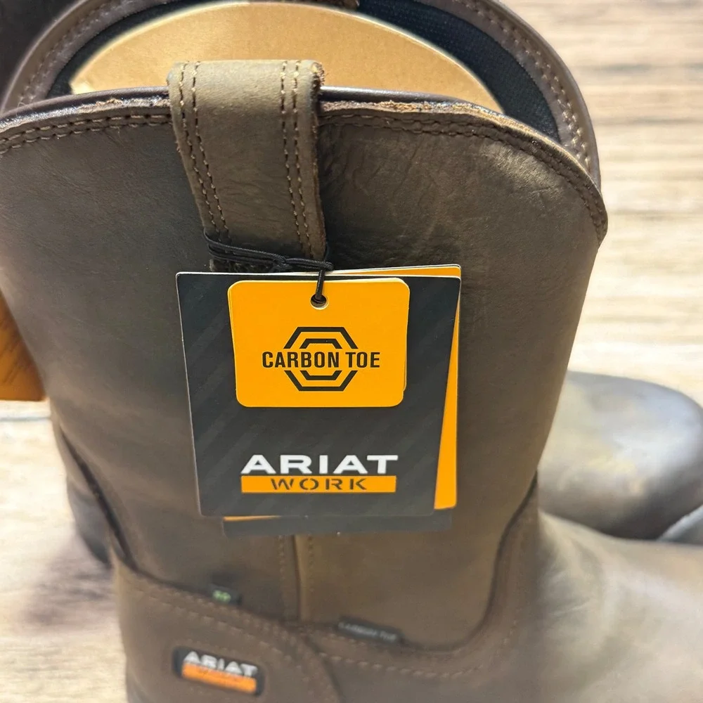 Ariat Turbo Duratread Pull On SD Work Boots Mens 10 Brown Carbon Toe 10074209